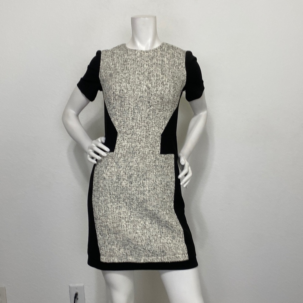 Tibi Tweed & Ponte Short Sleeve Paneled Dress Size 4 - Picture 2 of 9